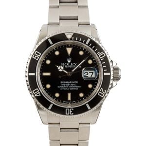 Pre-Owned Rolex Submariner 16610 Black Dial