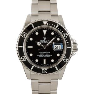 Pre-Owned Rolex Submariner 16610T No Holes Case