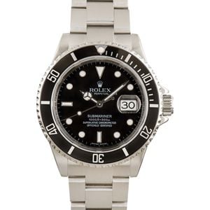 Used Rolex Submariner 16610T Black Dial