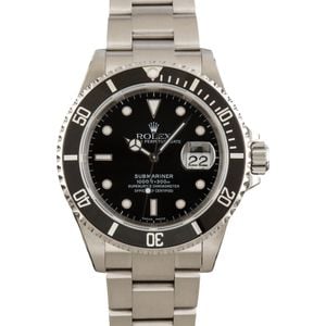 Pre-Owned Rolex Submariner 16610 Black Dial