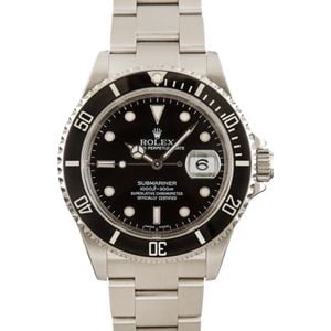 Rolex Submariner Black 16610T No Holes