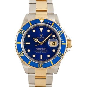 Rolex Two-Tone Submariner 16613 Blue Bezel