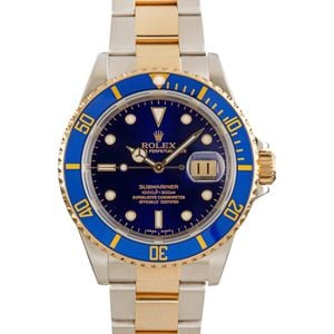 Rolex Submariner 16613 Blue Dial Two Tone