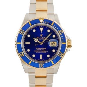 Rolex Two-Tone Blue Submariner 16613