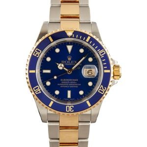 Rolex Two-Tone Submariner 16613 Blue Bezel