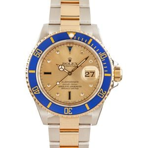 Rolex Submariner ref 16613 Champagne Serti Dial