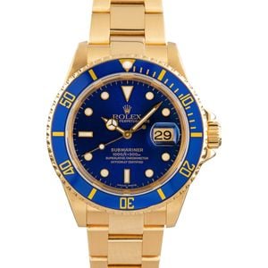 Used Rolex Submariner 18k Gold Model 16618