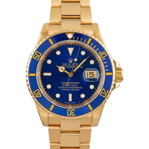 Used Rolex Submariner 18k Gold Model 16618