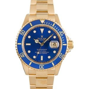 Used Rolex Submariner ref 16618 18k Yellow Gold