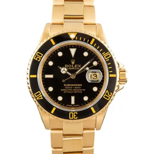 Pre-Owned Rolex Submariner 16618 Black Dial