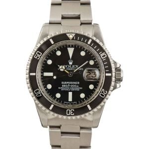 Mens Vintage Rolex Submariner 1680 Black Dial