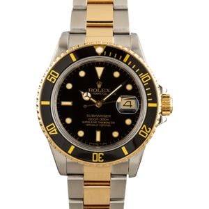 Pre-Owned Rolex 40MM Submariner 16803 Two-Tone