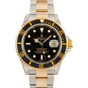 Rolex Submariner 16613 Black Dial with Two Tone Oyster