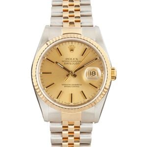 Rolex Datejust 16233 Champagne Index Dial