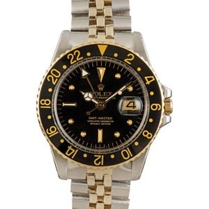 Vintage Rolex Mens GMT-Master 1675 Black 'Nipple' Dial