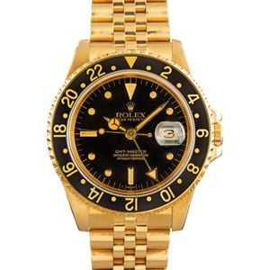 Vintage Rolex GMT-Master ref 16758 18k Yellow Gold