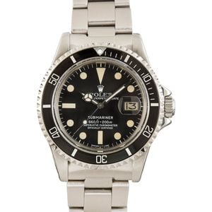 Vintage Rolex White Submariner 1680 Stainless Steel