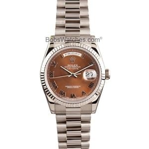 Mens Rolex President 18k White Gold w/ Copper Dial