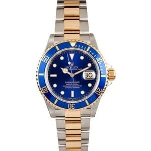 Rolex Submariner Blue 16613T Gold Clasp