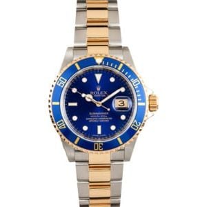 Mens Two Tone Submariner Serial Engraved 16613