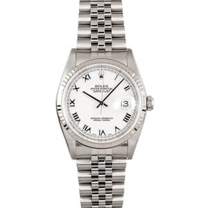 Rolex DateJust White Roman 16234