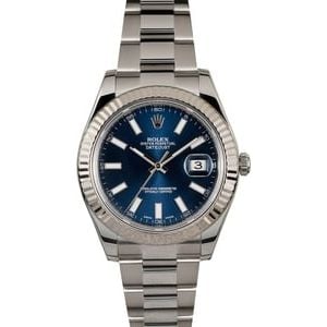 Rolex 41MM Datejust 116334 Blue Index Dial