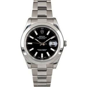 Rolex Datejust II Ref 116334 Black Index Dial