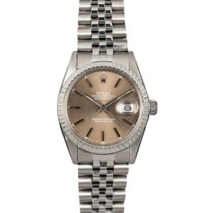 Men's Rolex Datejust 16030 Silver Tapestry Dial