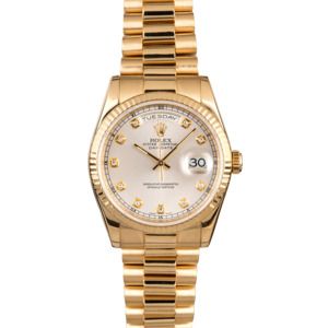 Rolex President 118238 Silver Diamond