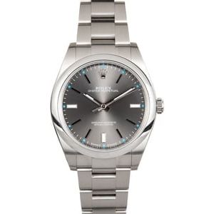 Men's Rolex Oyster Perpetual 114300 Dark Rhodium Dial