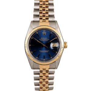 Two Tone Rolex Datejust 16013 Blue Dial