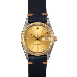 Rolex Date 15053 Champagne w/ Leather