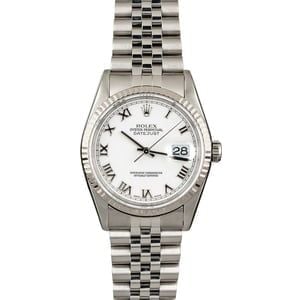 Pre-Owned Rolex DateJust 16234 White Roman