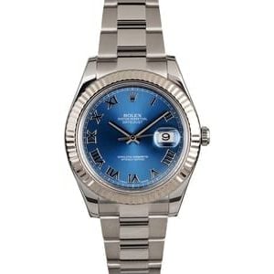 Rolex Datejust 116334 Blue Roman Dial Certified Pre-Owned