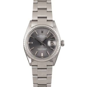 Used Rolex Steel Datejust 1603 Slate 'Pie Pan' Dial