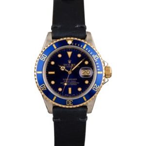 Used Rolex Submariner 16803 Leather Strap T