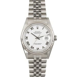 Pre Owned MRolex Datejust 16234 White Roman Dial