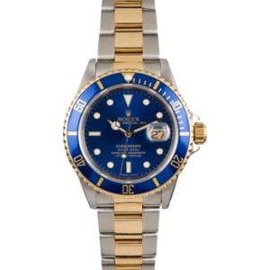 123700 Used Blue Rolex Submariner 16613