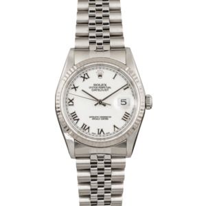 Pre Owned White Rolex Datejust 16234