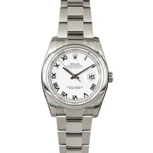 PreOwned Rolex 116200 Datejust White Roman