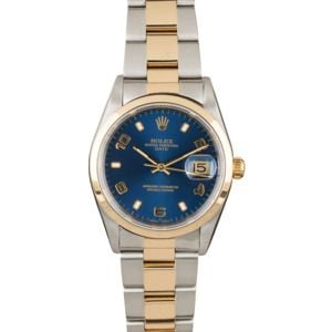 Pre Owned Rolex Date 15203 Blue Arabic Dial