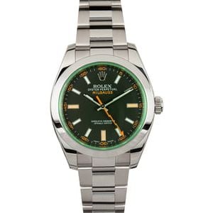 Used Rolex Steel Milgauss 116400V Green Crystal