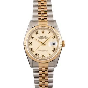 Used Rolex Datejust 16233 Ivory Roman Dial