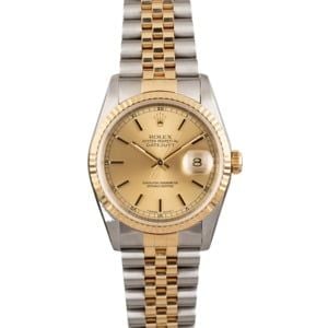 PreOwned Rolex Champagne Dial Datejust 16233