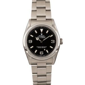 Pre-Owned Rolex Explorer 14270 Steel Smooth Bezel