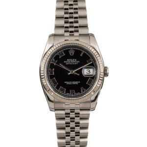 Pre-Owned Rolex Datejust 116234 Black Roman Dial