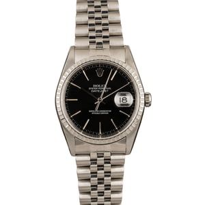 Pre-Owned Rolex Datejust 16220 Black Dial 36MM