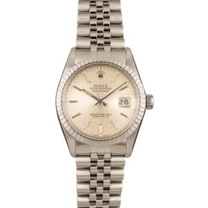 Pre-Owned Rolex Datejust 16030 Silver Tapestry Dial