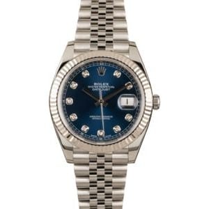 Pre-Owned Rolex Datejust 41 Ref 126334 Blue Diamond Dial