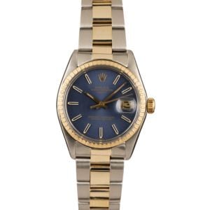 Pre-Owned Rolex Oyster Date 1505 Blue Index Dial